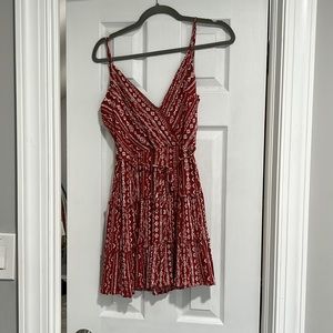 Burnt orange and white dress